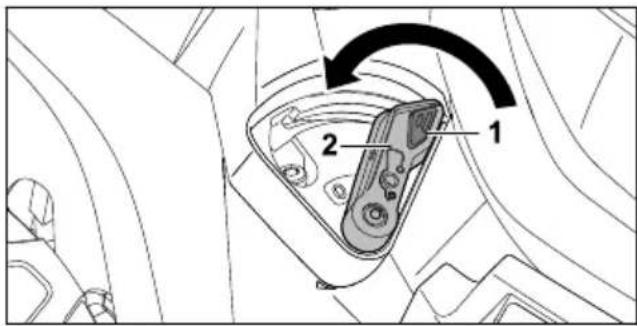 STIHL RMA 443 - Atvērt smalcināšanas vāku - 1