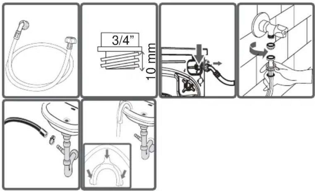 SHARP ES-GFB7123W3 - WATER INLET HOSE / WATER DISCHARGE CONNECTION - 1