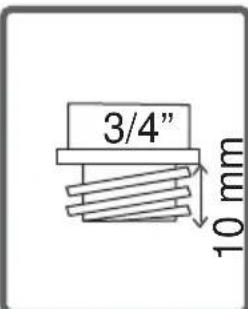 3/4" 10 mm