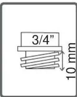 3/4" 10 mm