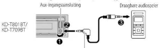 Aux-ingangsaansluiting KD-T801BT/KD-T709BT ① ② ③ Draagbare audiospeler