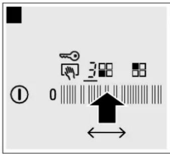 Diagram showing a control panel with icons for key, input, output, and status indicators including an icon labeled '1' and a bidirectional arrow.