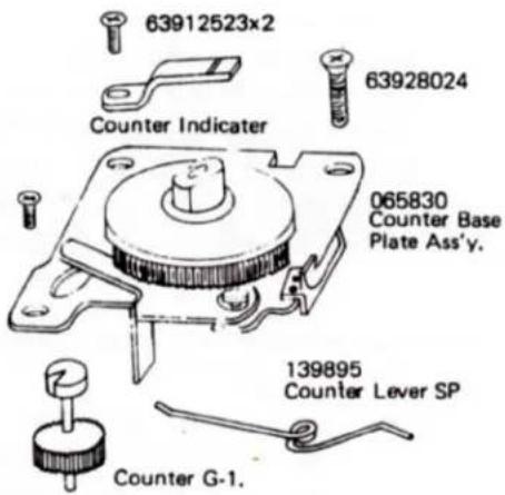 63912523x2 Counter Indicater 63928024 065830 Counter Base Plate Ass'y. 139895 Counter Lever SP Counter G-1.