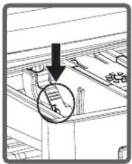 Schéma montrant un assemblage mécanique avec un encart agrandi d'un composant (aucun texte ni symbole).