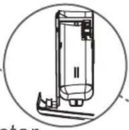 Dessin technique d'un dispositif cylindrique avec composants internes, enfermé dans un cercle (sans texte ni symboles)
