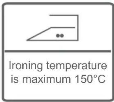 Température de repassage maximale 150°C