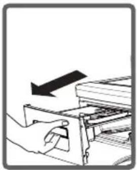 Illustration d'une main insérant un dispositif dans un fichier (aucun texte ni symbole visible).