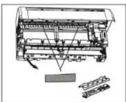 Technical line drawing of a mechanical device with internal components and a separate component (no text or symbols)