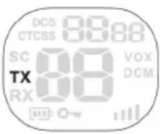 DCS 8888 CTCSS SC 00 VOX TX RX DCM 000