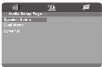Audio Setup Page Speaker Setup Dual Mono Dynamic