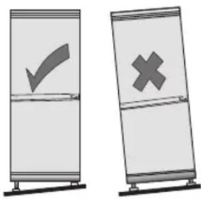 Two diagrams showing a checkmark and an X symbol on vertical bars, likely indicating cancellation or rejection.