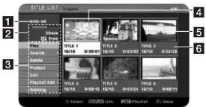 TITLE LIST SYY-VR Play Search Delete Project Exit PlayList A&E Setting Title 1 16/10 0:30:01 Title 2 16/10 0:30:02 Title 3 16/10 0:34:28 Title 4 16/10 0:05:15 Title 5 16/10 0:33:24 Title 6 16/10 0:08:11 Select Info Project Close