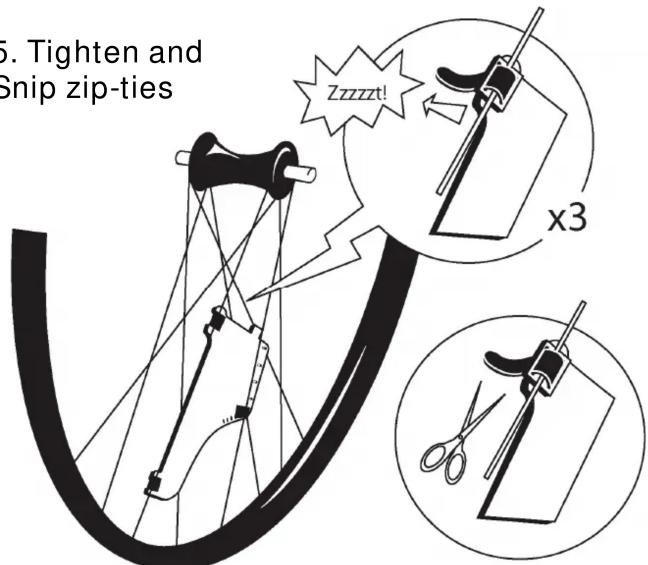 5. Tighten and Snip zip-ties Zzzzzt! x3