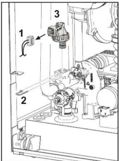 Technical diagram of an industrial robotic arm with labeled components and directional arrows indicating motion or assembly.