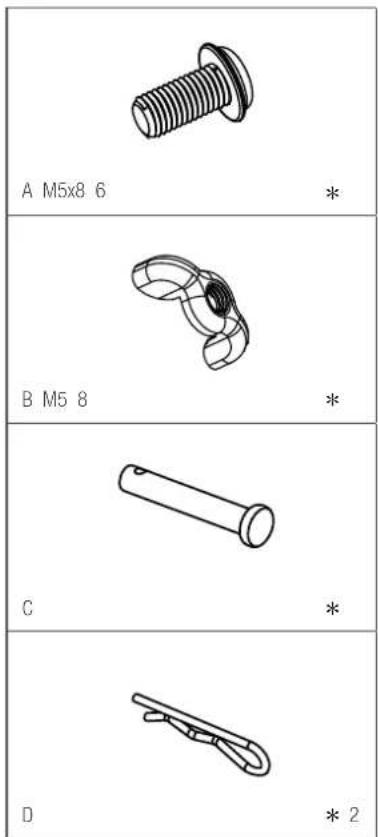 A M5x8 6 B M5 8 C D * 2
