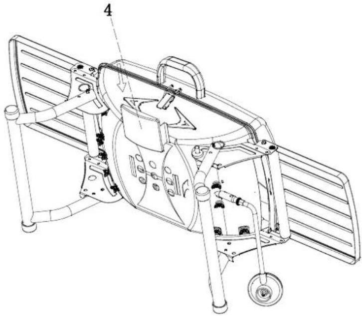 Technical line drawing of a satellite or spacecraft with labeled components (no text or symbols present)