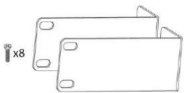 Simple line drawing of two rectangular metal plates with mounting holes and a small screw-like feature labeled 'x8' (no text or symbols on the plates themselves)