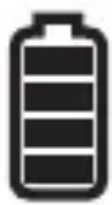 Simple black-and-white icon of a battery (no text or symbols)