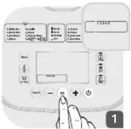 Screenshot of a digital interface with labeled buttons and a hand pressing a button, showing text formatting options.