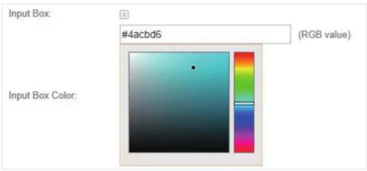 Input Box: #4acbd6 (RGB value) Input Box Color: