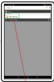 Screenshot of a mobile app interface showing a dropdown menu with 'Mobile Browser' and a red diagonal line pointing to the left side.