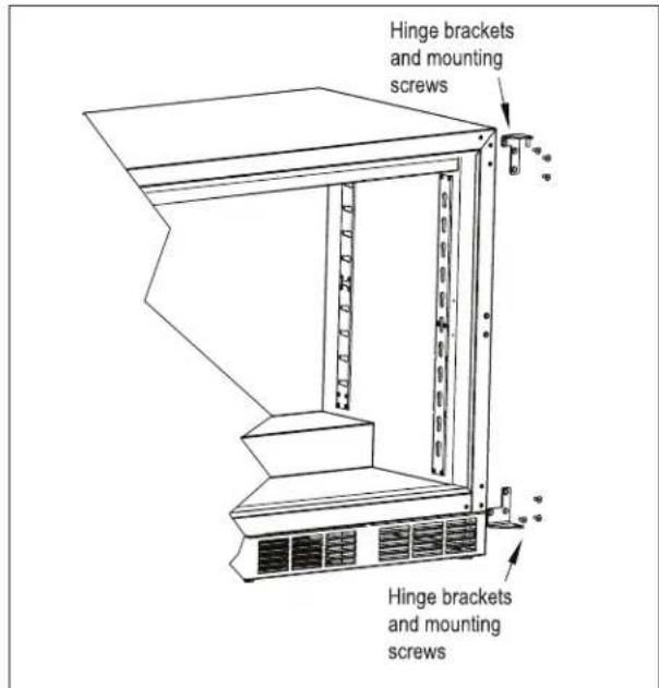 Hinge brackets and mounting screws Hinge brackets and mounting screws