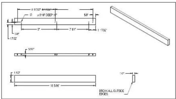 8 1732" 6 1730" x 916" DEEP 58" 58" 1732" 7 10" 1 1732" 516" 1 12" 18 516" 10" BREAK ALL OUTSIDE EDGES.
