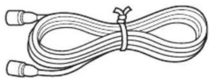 Line drawing of a coiled cable with two connectors tied at the end (no text or symbols)