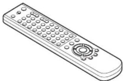Line drawing of a remote control with keypad and scroll (no text or symbols)
