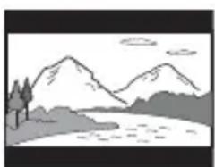 Simple line drawing of a mountain landscape with trees and water (no text or symbols)