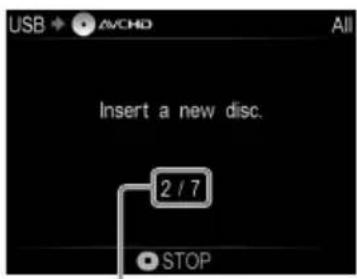USB + AVCHD All Insert a new disc. 2 / 7 STOP