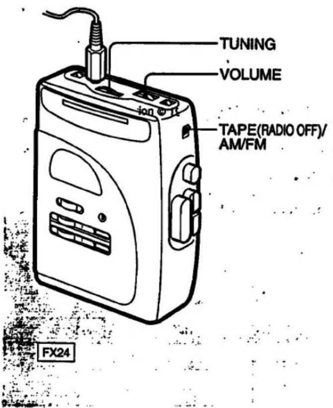 TUNING VOLUME TAPE(RADIO OFF)/AM/FM FX24