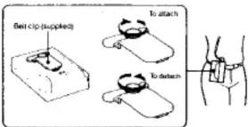 Belt clip (supplied) To attach To detach
