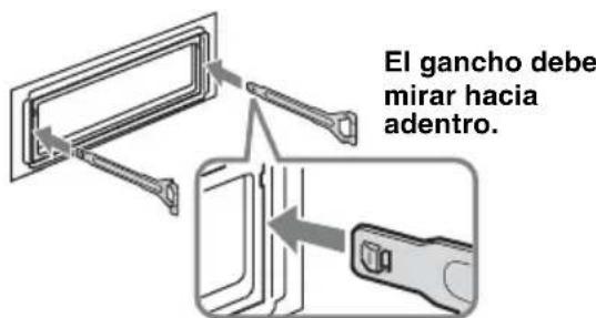 El gancho debe mirar hacia adentro.
