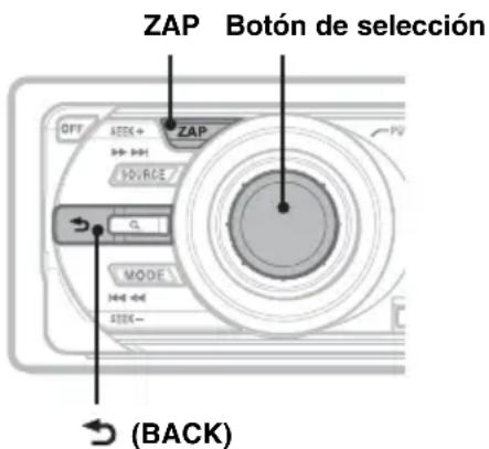 ZAP Botón de selección OFF SDK+ SOURCE ZAP MODE BACK