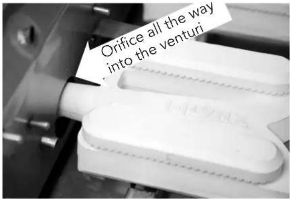 Orifice all the way into the venturi