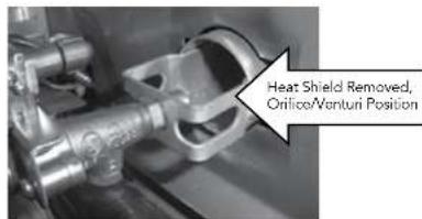 Heat Shield Removed, Orifice/Venturi Position