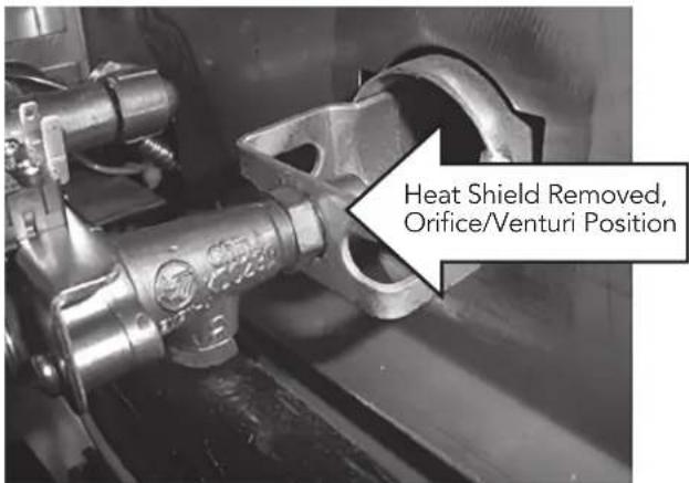 Heat Shield Removed, Orifice/Venturi Position
