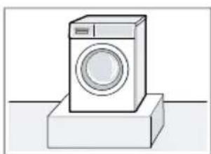 Illustration of a washing machine on a base (no text or symbols)