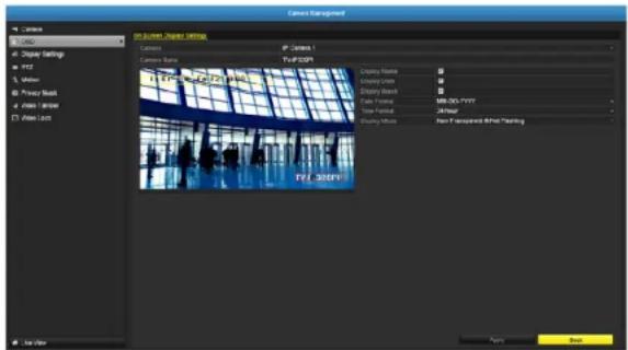Camera Management 60.5499, Display Settings Camera TruP2019 Display Name: Display Color: Display Width: Auto Format: Multi-Color: Multi-Noise: Non-Transparent Other Training FY 2021 Play After Next