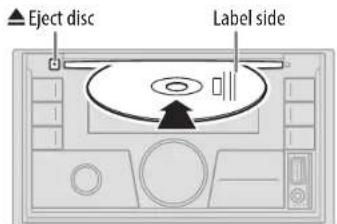 ▲ Eject disc. Label side.