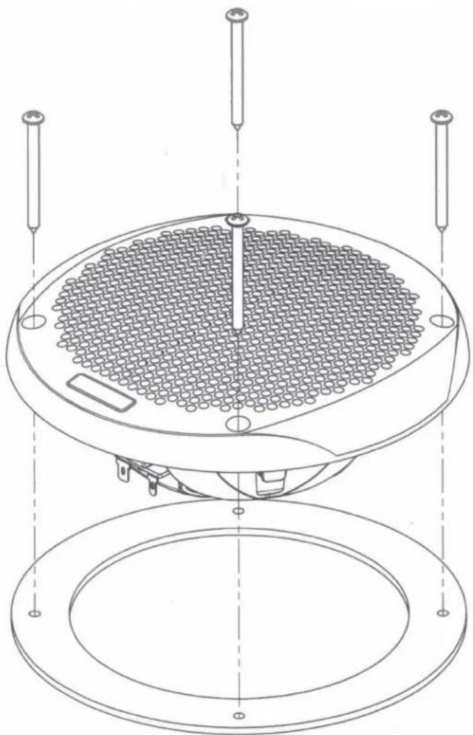 Technical line drawing of a circular mechanical component with internal grid structure and mounting holes (no text or symbols)