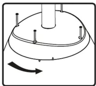 Diagram of a mechanical component with a curved arrow indicating rotation or motion (no text or symbols)