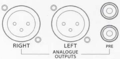 RIGHT LEFT PRE ANALOGUE OUTPUTS