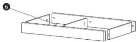 Technical line drawing of a rectangular mechanical component with three internal slots and a labeled section (no text or symbols present)