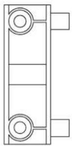 Pure technical line drawing of a mechanical component without any text, numbers, or symbols