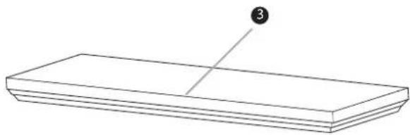 Simple line drawing of a rectangular object with a numbered label (3) pointing to its top surface, no text or symbols present.