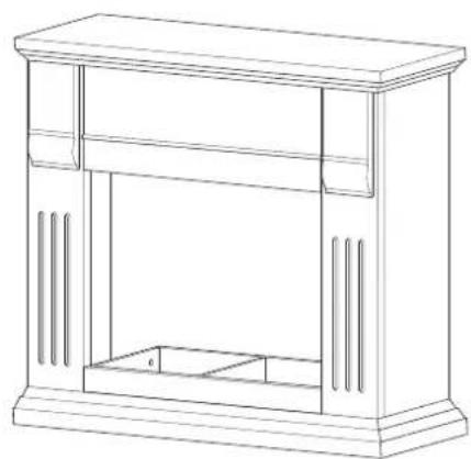 Line drawing of a simple cabinet or enclosure with no text, numbers, or symbols