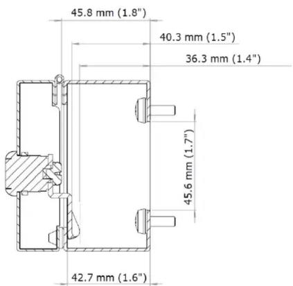 45.8 mm (1.8") 40.3 mm (1.5") 36.3 mm (1.4") 45.6 mm (1.7") 42.7 mm (1.6)