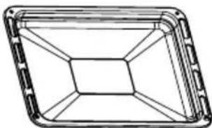 Pure geometric diagram of a rectangular frame with internal lines, no text or symbols present